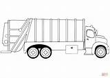 Truck Coloring Garbage Pages Printable Trash Lorry Trucks Bin Rubbish Van Dustbin Drawing Dustcart Dot sketch template