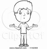 Boy Cartoon Shrugging Adolescent Teenage Clipart Thoman Cory Outlined Coloring Vector 2021 sketch template