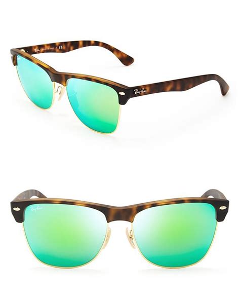 Ray Ban Mirrored Clubmaster Square Sunglasses 57mm Jewelry