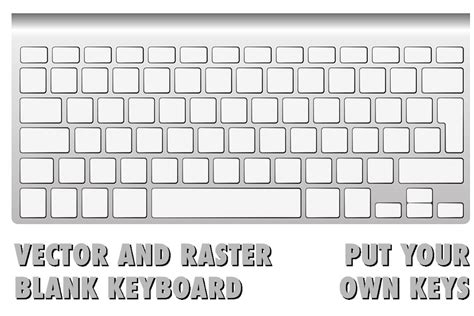 blank extended aluminum keyboard custom designed illustrations