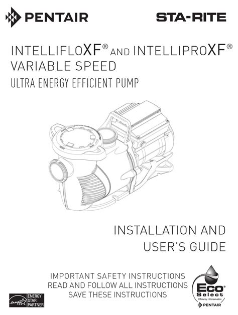 pentair intellifloxf installation  user manual   manualslib