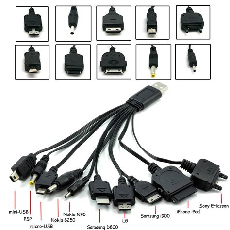 usb multi plug charger cable mobile phones iphone mp nokia samsung psp ebay