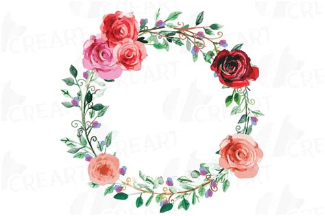 floral wreath clip art watercolor wreath  flowers png