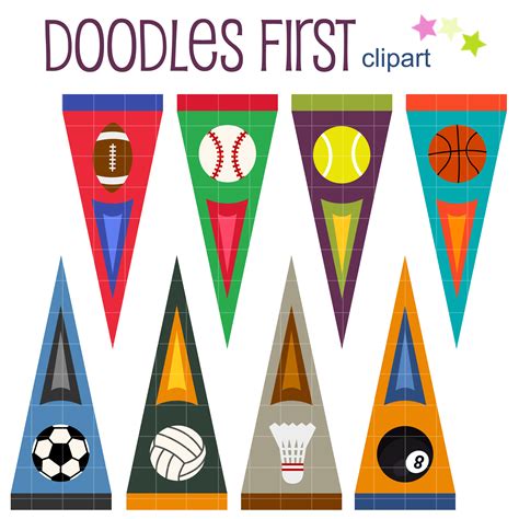 Triangular Sports Flag Clip Art Set Daily Art Hub Free
