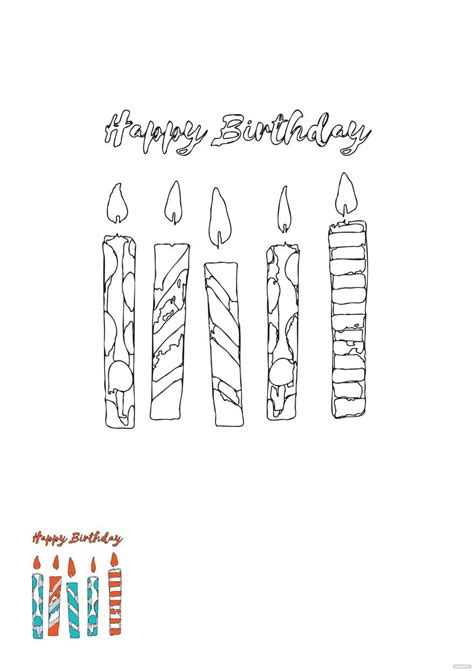 birthday candle coloring pages