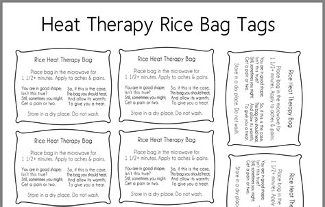 printable rice bag instructions