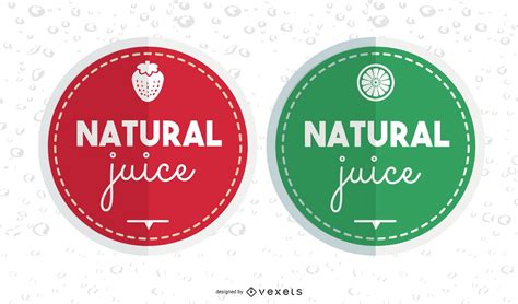 natural juice labels vector