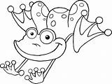 Frog Coloring Pages Frogs Jumping Printable Lily Pad Tadpole Hopping Cute Dart Poison Drawing Kids Template Clipart Cartoon Leapfrog Color sketch template