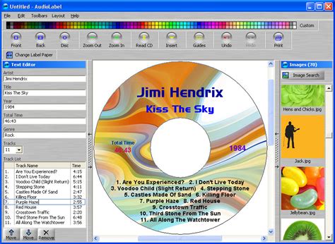 filegets audiolabel cddvd labeler screenshot smart cd label software  helps  create