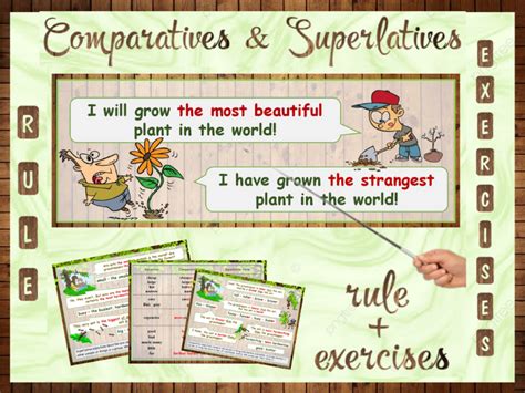 esl comparative and superlative adjectives powerpoint rule