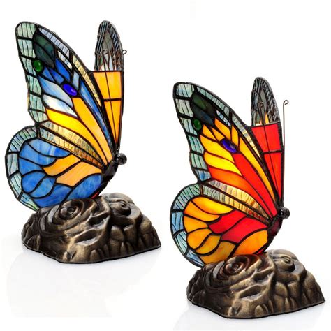 River Of Goods Butterfly Tiffany Style Stained Glass Touch