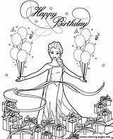 Elsa Coloring Queen Colouring Pages Snow Balloons Gifts Printable Color sketch template
