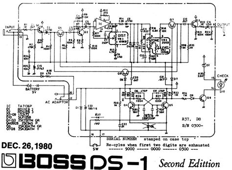 boss ds  pedal schematic schematics pinterest boss