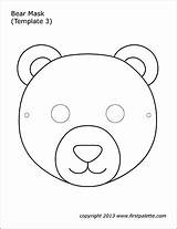 Printable Bear Mask Masks Coloring Template Kids Goldilocks Animal Bears Three Firstpalette Templates Print Pages Printables Craft Choose Board Costume sketch template