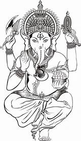 Ganesha Drawing Hindu Ganesh Coloring Pages Sketch Lord Elephant Tattoo Print Indian Painting Search Tattoos God Ganpati Drawings Gods Paintings sketch template
