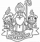 Sinterklaas Welkom Christmas Visit Kids Holland Crafts Coloring sketch template