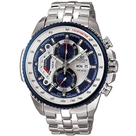 casio edifice chronograph watch ef 558d 2av 920 blue with stainless