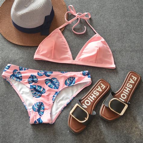 New Sexy Micro Bikinis Brazilian Beach Biquini Female Solid Pink My