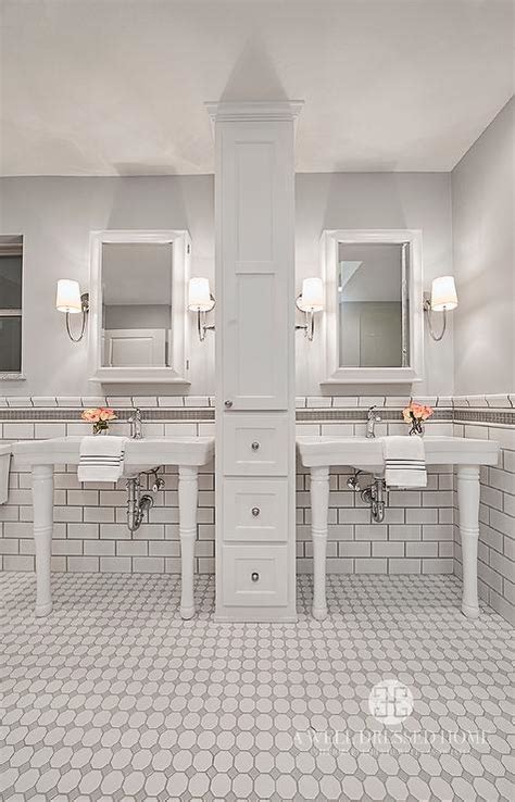 white  grey bathroom tiles transitional bathroom
