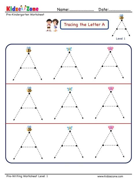 preschool letter tracing worksheet letter  level  kidzezone