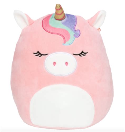 squishmallow ilene pink unicorn  rainbow bangs kellytoy