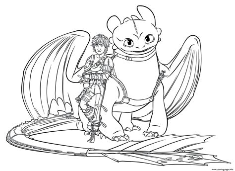 hiccup toothless dragon  coloring page printable