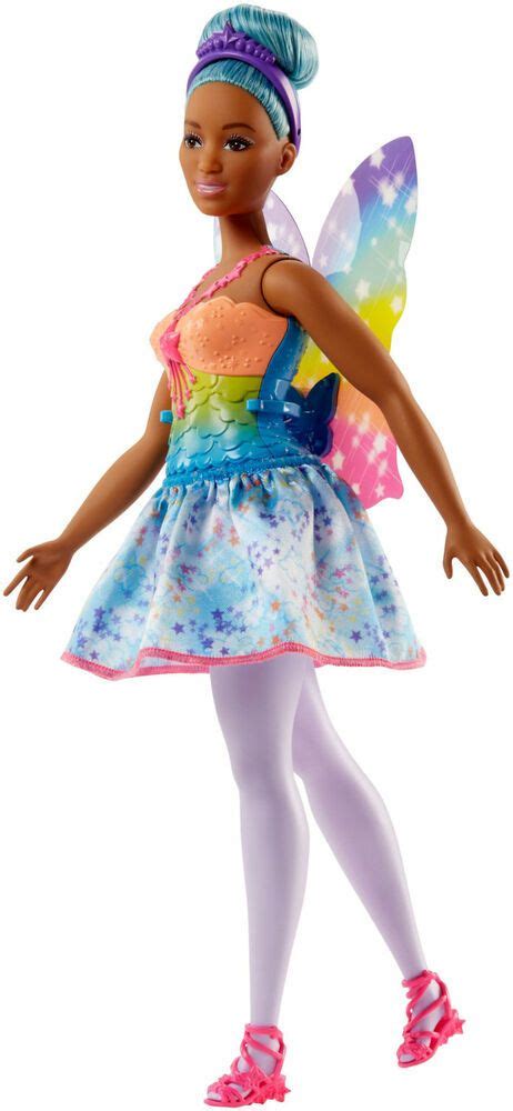 Barbie Dreamtopia Curvy Fairy Doll With Blue Hair Rainbow