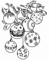 Christmas Coloring Ornaments Printable Tree Pages sketch template