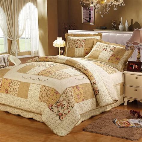 chausub patchwork quilt set pcspc pastoral floral cotton quilts bedspread coverlet duvet