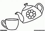 Teapot Coloring Cup Colouring Pages Popular sketch template