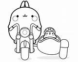 Molang Piu Coloring Motorcycle Pages sketch template