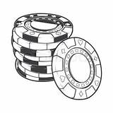 Poker Drawing Chips Tattoo Drawings Casino Roulette Chip Gambling Wheel Cassino Stapel Stack Game Sketch Designs Würfel Paintingvalley Teraz Spielende sketch template