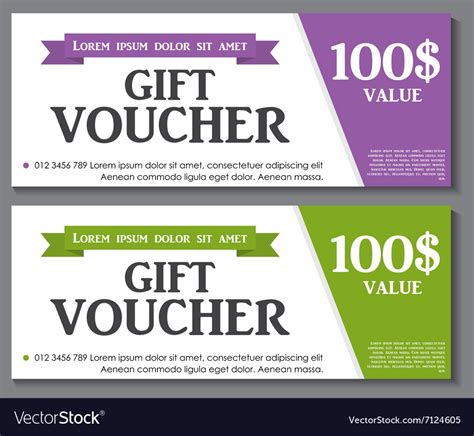 gift voucher template  sample text royalty  vector