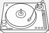 Dj Mixer Coloring Jockey Disc Phonograph Record Clip Book Turntables Save Cliparts sketch template