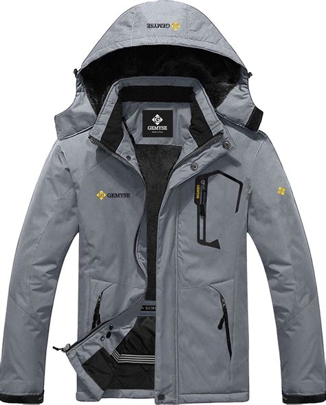 gemyse mens mountain waterproof ski snow jacket winter windproof rain jacket mid greyxxlarge