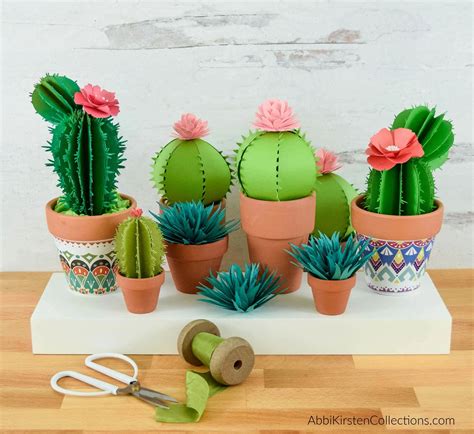 paper cactus tutorial  templates  paper cactus craft paper