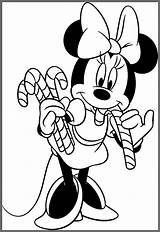 Coloring Christmas Pages Minnie Mickey Mouse Cane Candy Kids sketch template