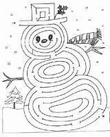 Maze Snowman Printable Christmas Coloring Mazes Pages Kids Kindergarten Winter Weihnachten Vorschule Printables Worksheet Preschool Worksheets Rätsel Labyrinth Matching Games sketch template