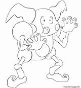 Mime Pokemon Mr Coloring Pages Printable Print Drawing Main sketch template
