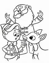 Coloring Pages Santa Elf Rudolph Hermey sketch template