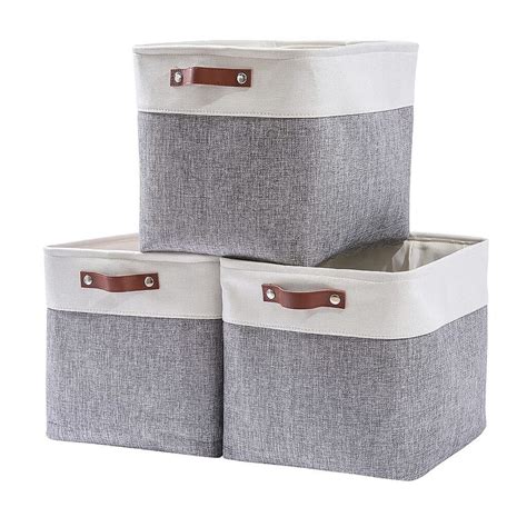 storage boxes cube fabric storage baskets  shelves     cm mangata white grey