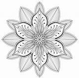 Coloring Flower Floral Adults Pages Mandala Aster Pattern Tattoo Bestcoloringpagesforkids Adult Drawing Kids Printable Oriental Tattoos Color Motif sketch template