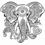 Para Colorear Imprimir Mandalas Mandala Páginas Animales Stress Elefante Elefantes sketch template