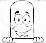 Pill Mascot Edge Sign Happy Over Royalty Clipart Toon Hit Vector Cartoon sketch template