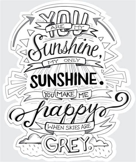 sunshinetypography quote decal poster quote coloring