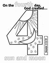 Creation Coloring Pages Days Bible Numbers God Crafts Sunday School Looktohimandberadiant Gods Kids Craft Preschool Board Activities Story Lessons Genesis sketch template
