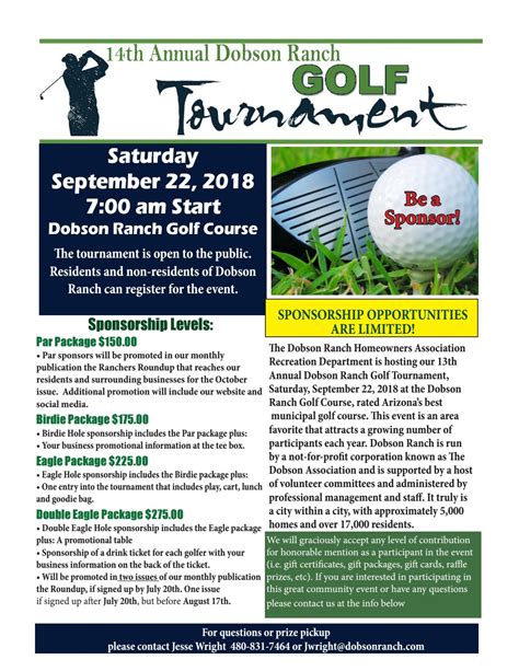 golf tournament sponsorship flyer    dobson association issuu