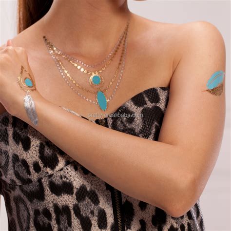 fashionable summer necklace tattoo stickers sex back tattoo body art