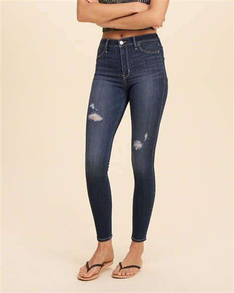 hollister advanced stretch high rise jean leggings ripped jeggings