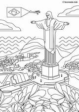 Christ Redeemer Coloring Pages Printable Favoreads Statue Sights Creative Adult Brazil Club Jesus Reserved Rights Template sketch template